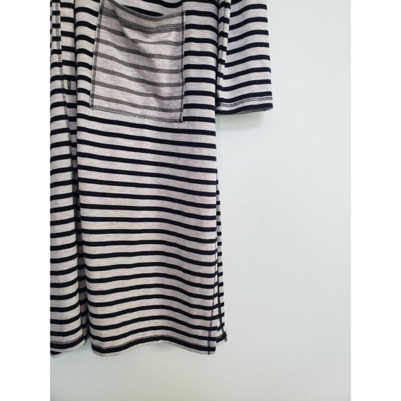 Zenergy Chico's 2 Radley Women L Cardigan Button Front Stripe Deep V Long Sleeve - Picture 3 of 6